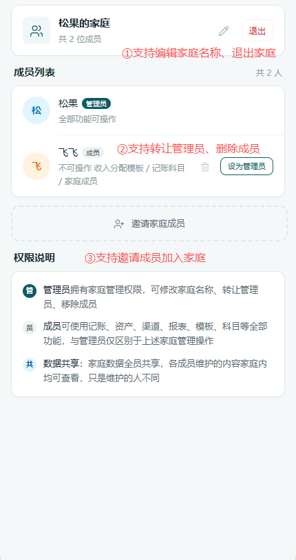 家庭管理页